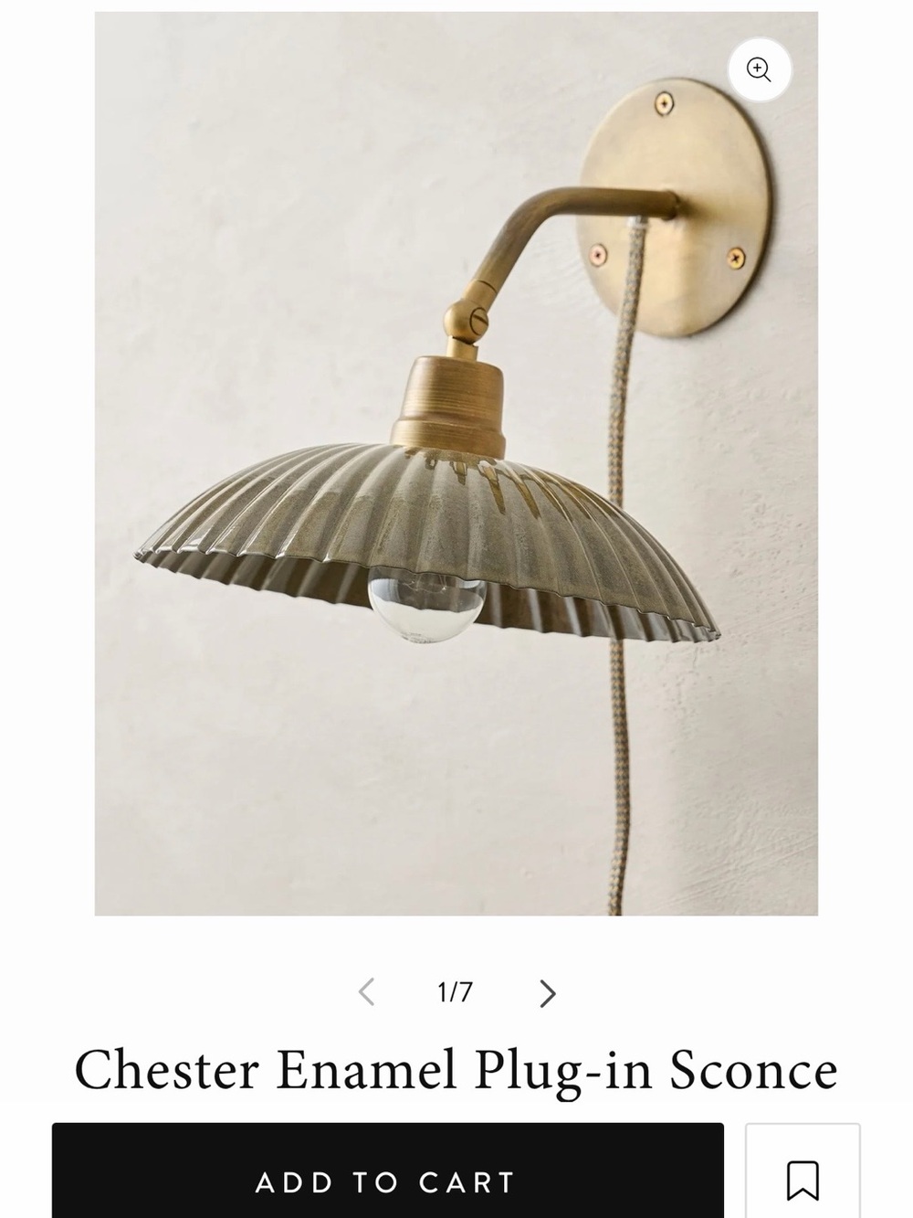 2 Magnolia Brass Wall Sconces with Olive Fluted Shade